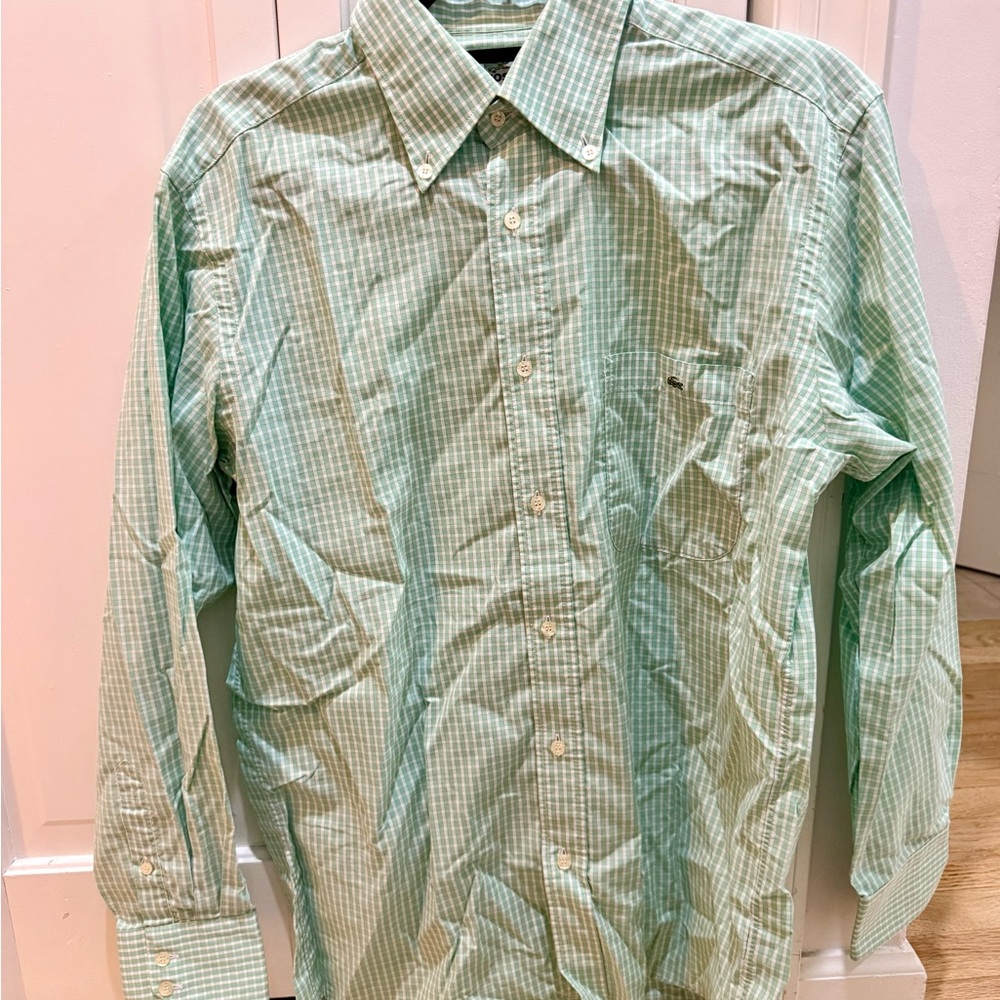 Lacoste Green Checkered Men's Shirt size 40 (M/L)